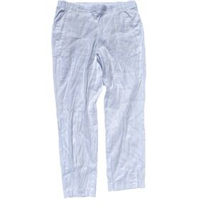 J.jill White Linen Pants Small Cropped Preppy Beach Boho Neutral